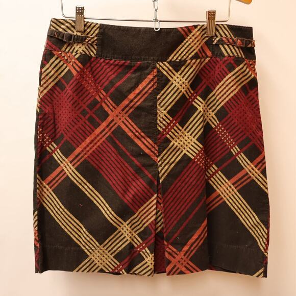 Ann Taylor Corduroy Pencil Skirt Front Pleat Hidden Zipper Multicolor Pattern - Picture 13 of 14